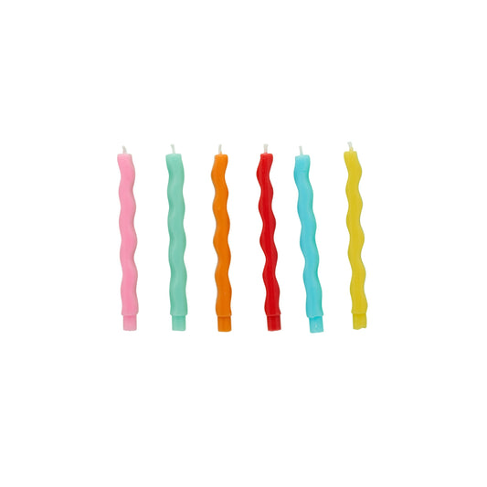 Premium Bright Wavy Wax Candles - Pack of 12