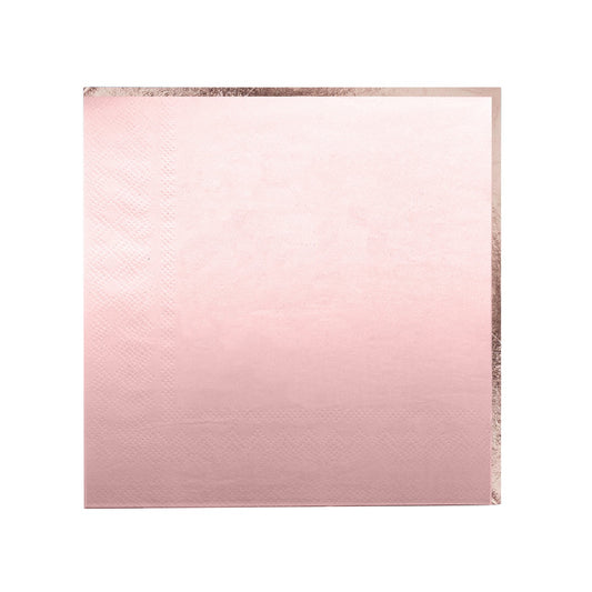 Rose Gold & Pink Ombre Paper Napkins - Pack of 16