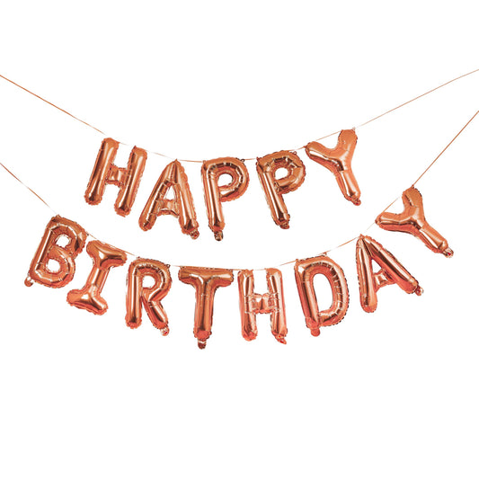 Rose Gold 'Happy Birthday' 16'' Foil Balloon Garland