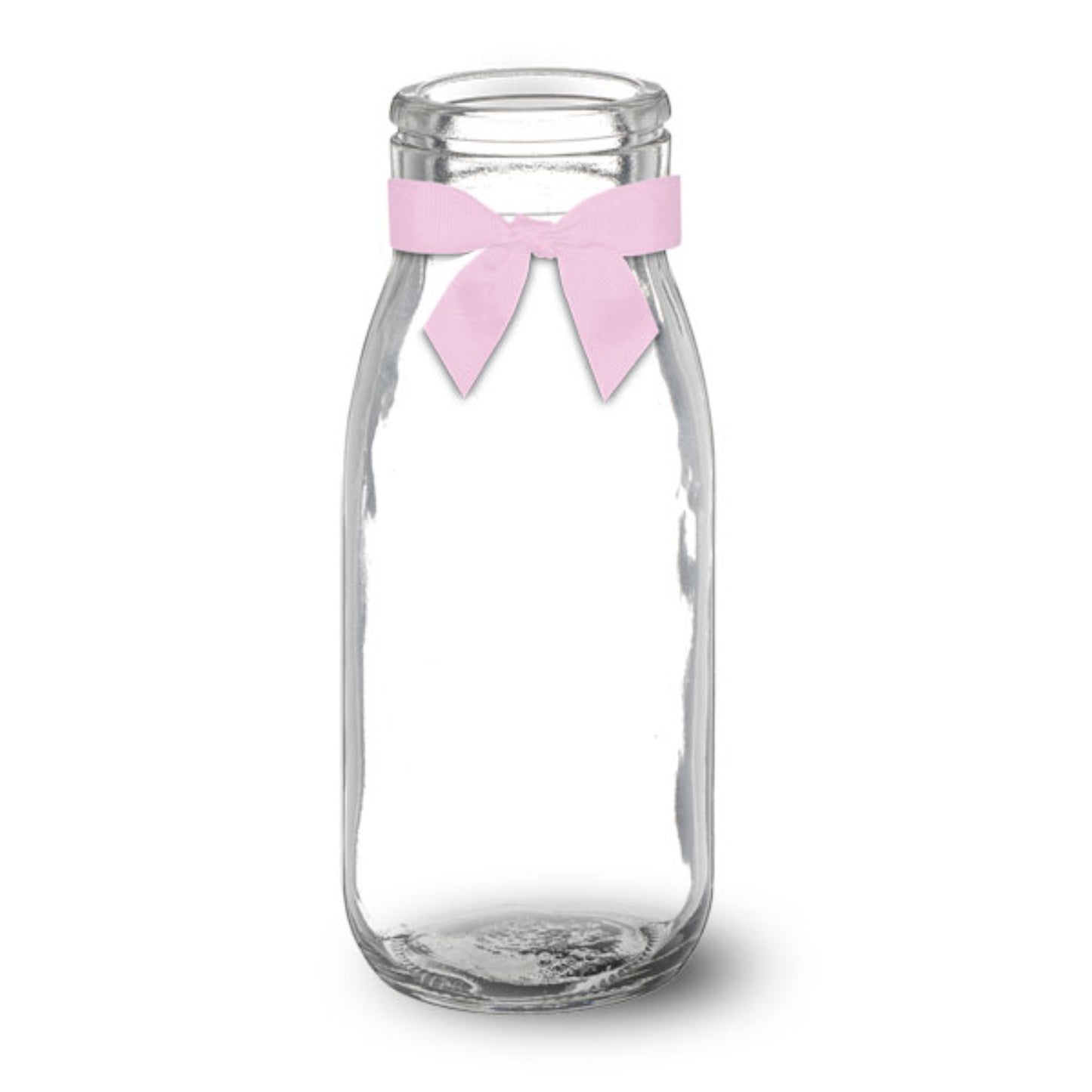 Glass Drinking Bottle with Pink Bow