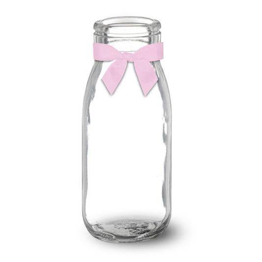 Glass Drinking Bottle with Pink Bow