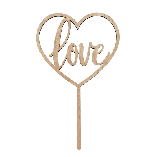 Love Wooden Cake Topper