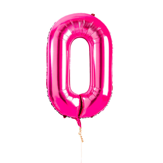 Hot Pink Number '0' Foil 34" Balloon