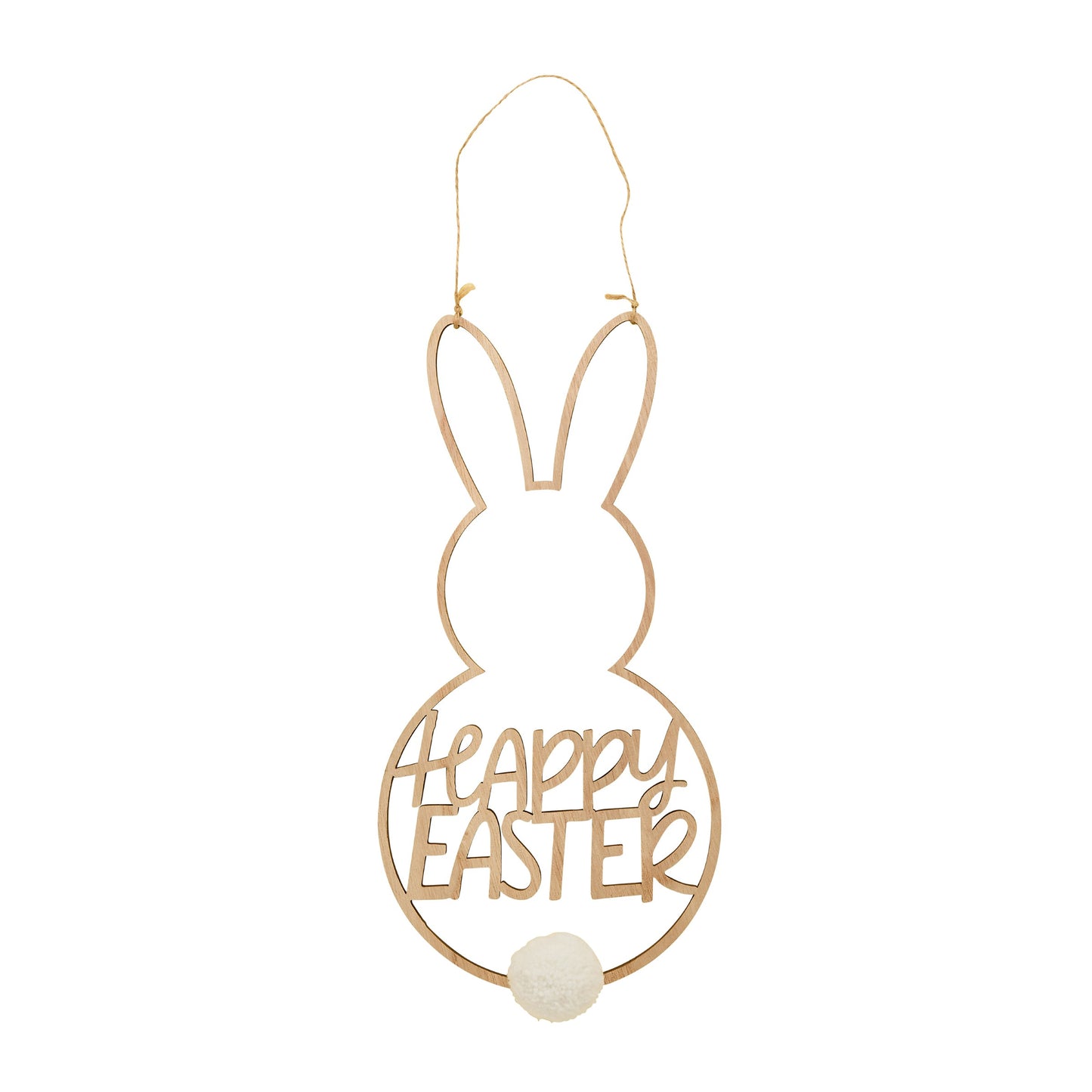 Bunny 'Happy Easter' Wooden Hanging Decoration
