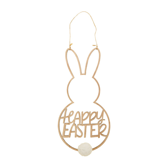 Bunny 'Happy Easter' Wooden Hanging Decoration