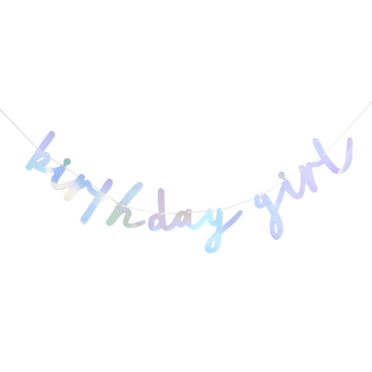 Iridescent 'Birthday Girl' Card Banner 2m