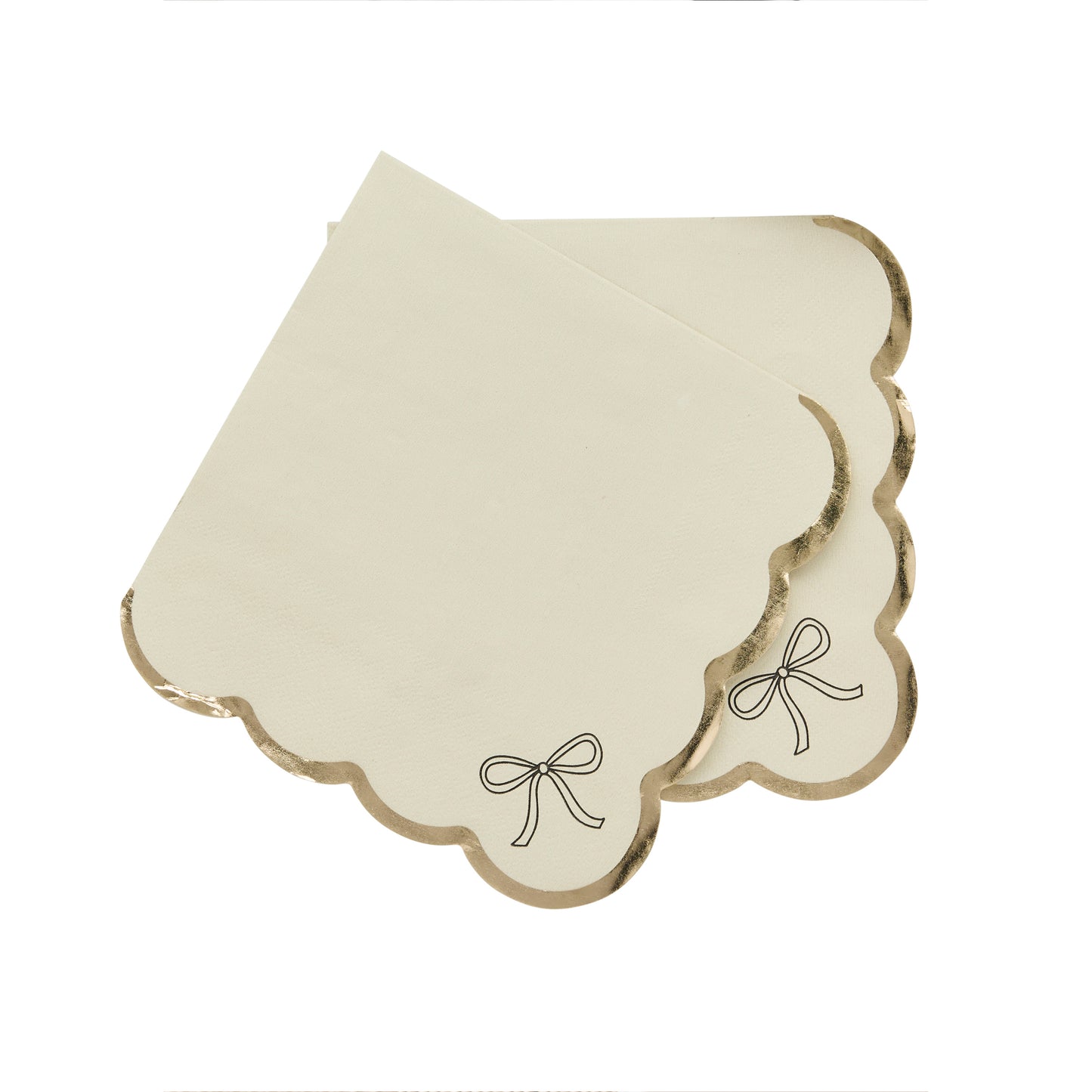 Bow Scallop Edge Paper Napkins - Pack of 16
