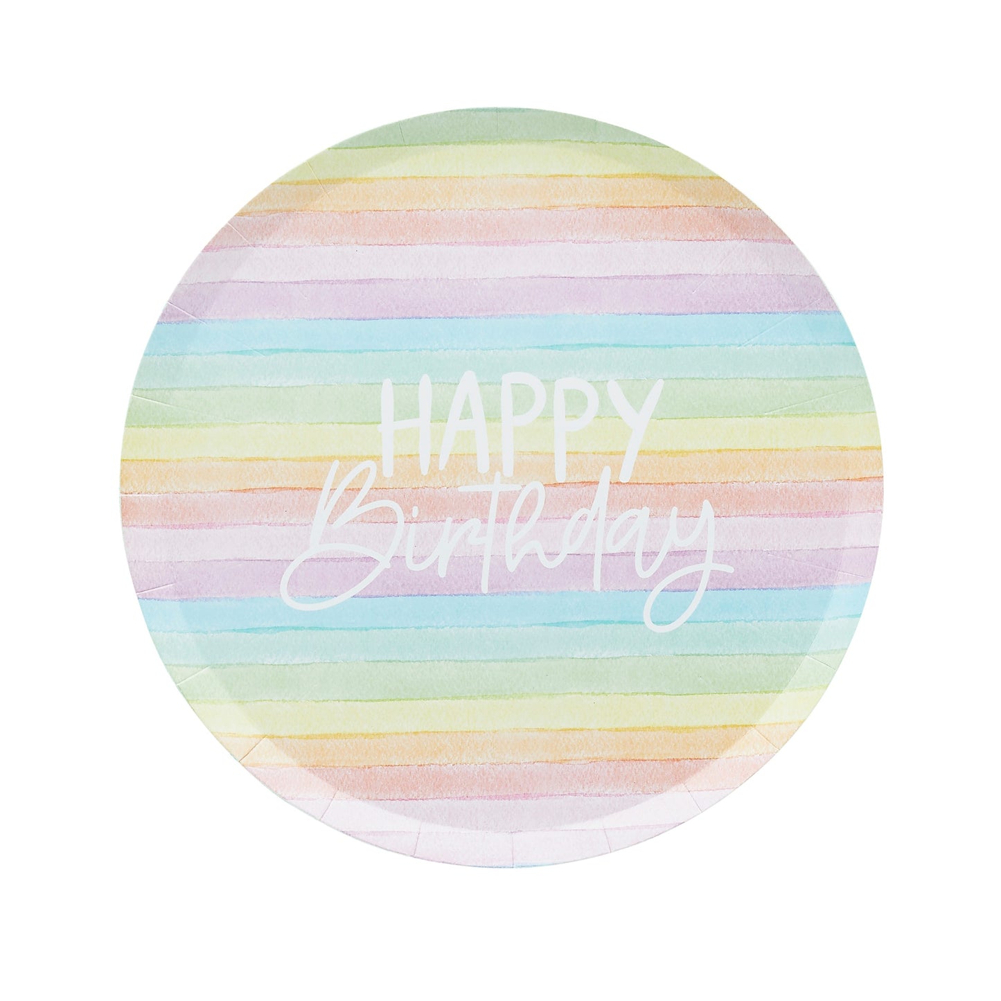 Eco Rainbow 'Happy Birthday' Paper Plates - Pack of 8