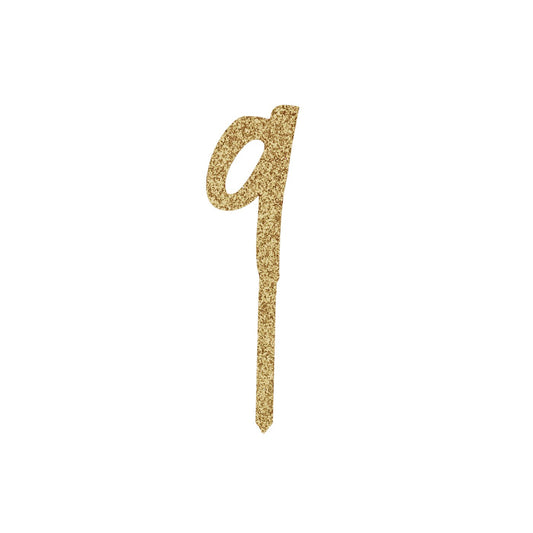 Gold Number '9' Glitter Acrylic Cake Topper
