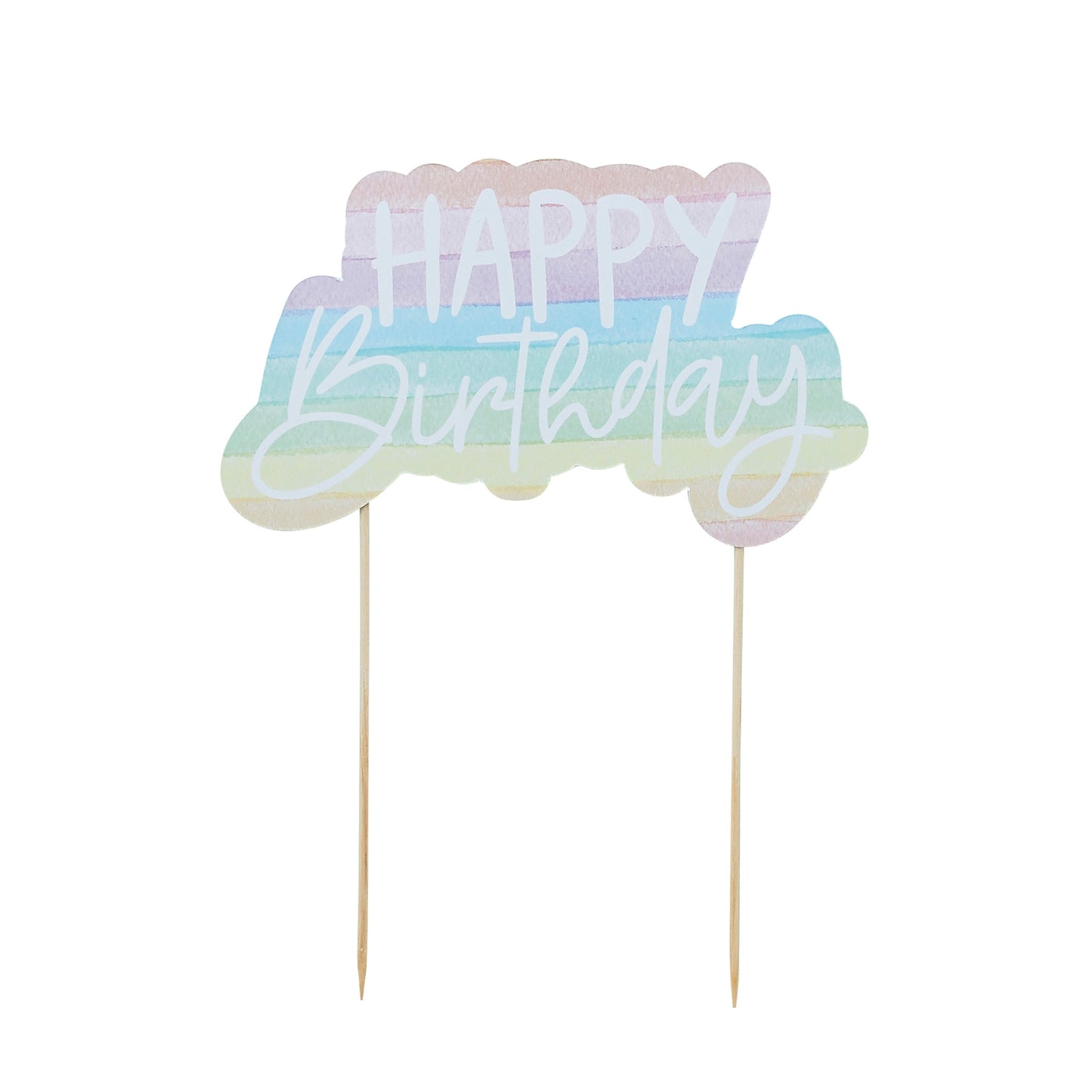Eco Rainbow 'Happy Birthday' Card Cake Topper