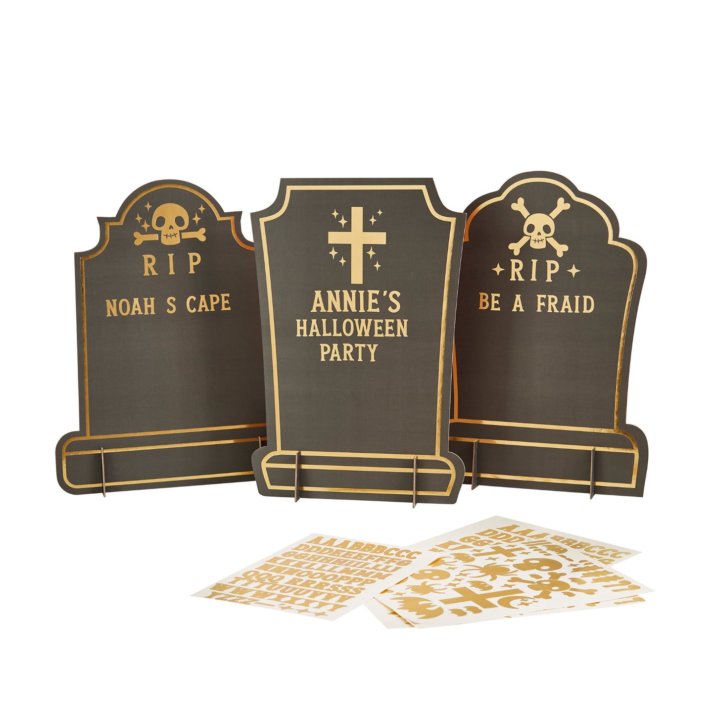 Gravestone Customisable Signs - Pack of 3