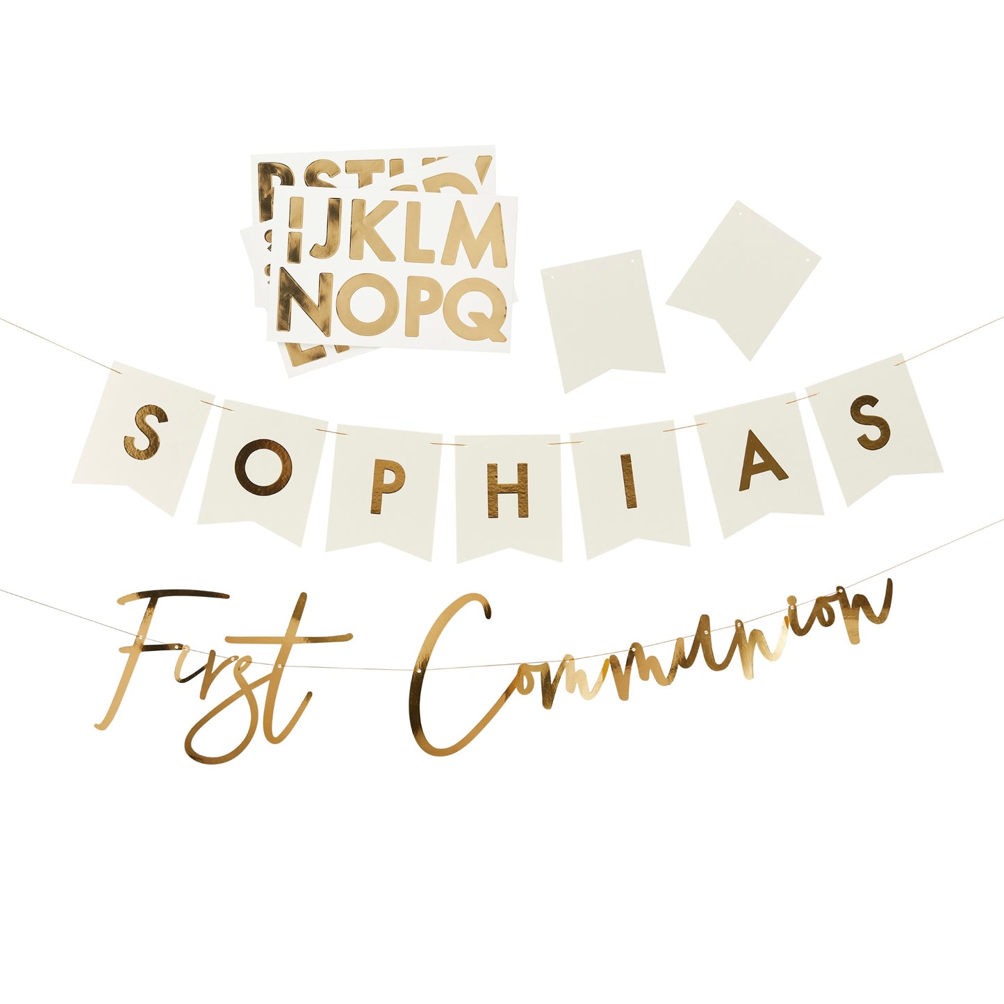 Gold Communion Customisable Card Banner x2 2m