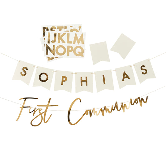 Gold Communion Customisable Card Banner x2 2m