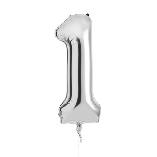 Silver Number '1' Foil 34" Balloon