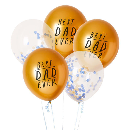 Best Dad Ever 12" Latex Balloons - Pack of 5