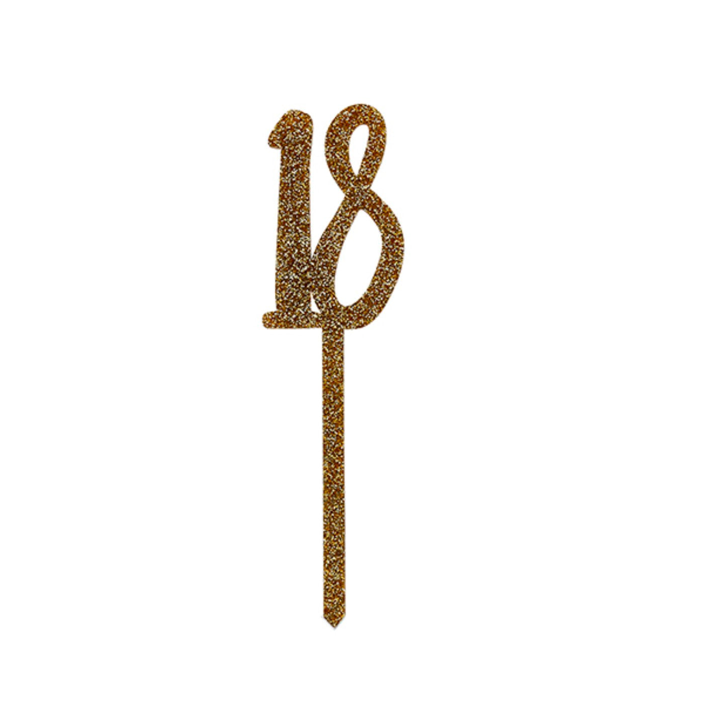 Gold Number '18' Glitter Acrylic Cake Topper