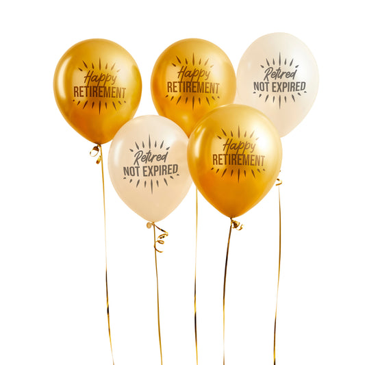 Happy Retirement 12" Latex Balloons - Pack of 5