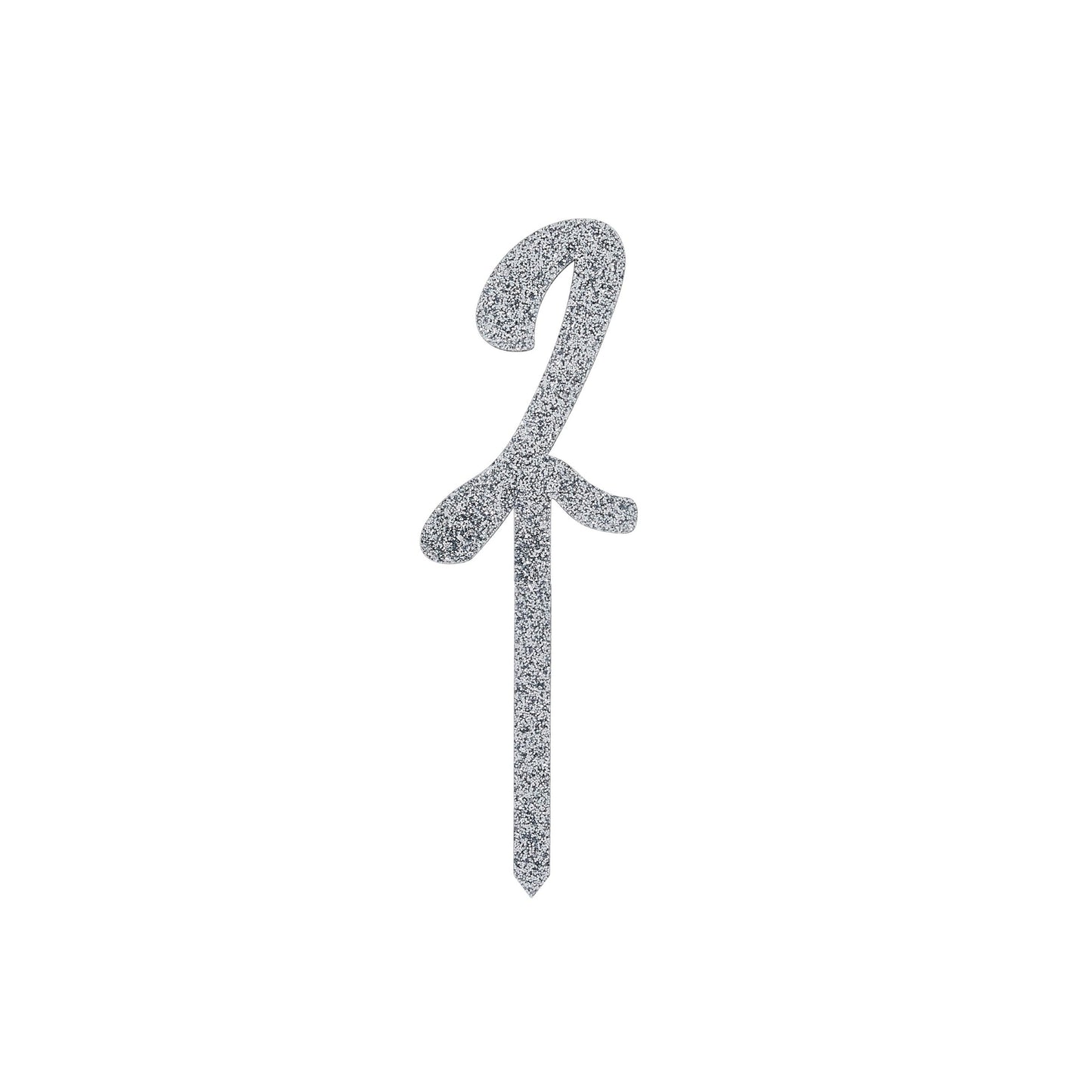 Silver Number '2' Glitter Acrylic Cake Topper