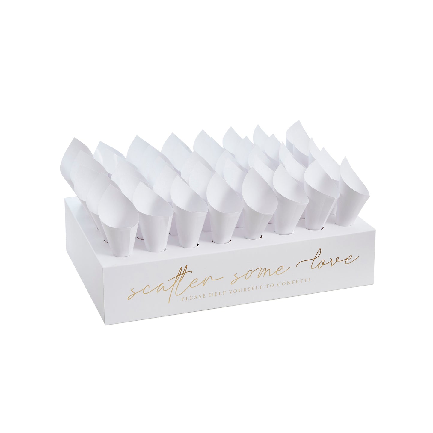 Gold Scatter Some Love Box Stand & Cones - Pack of 45