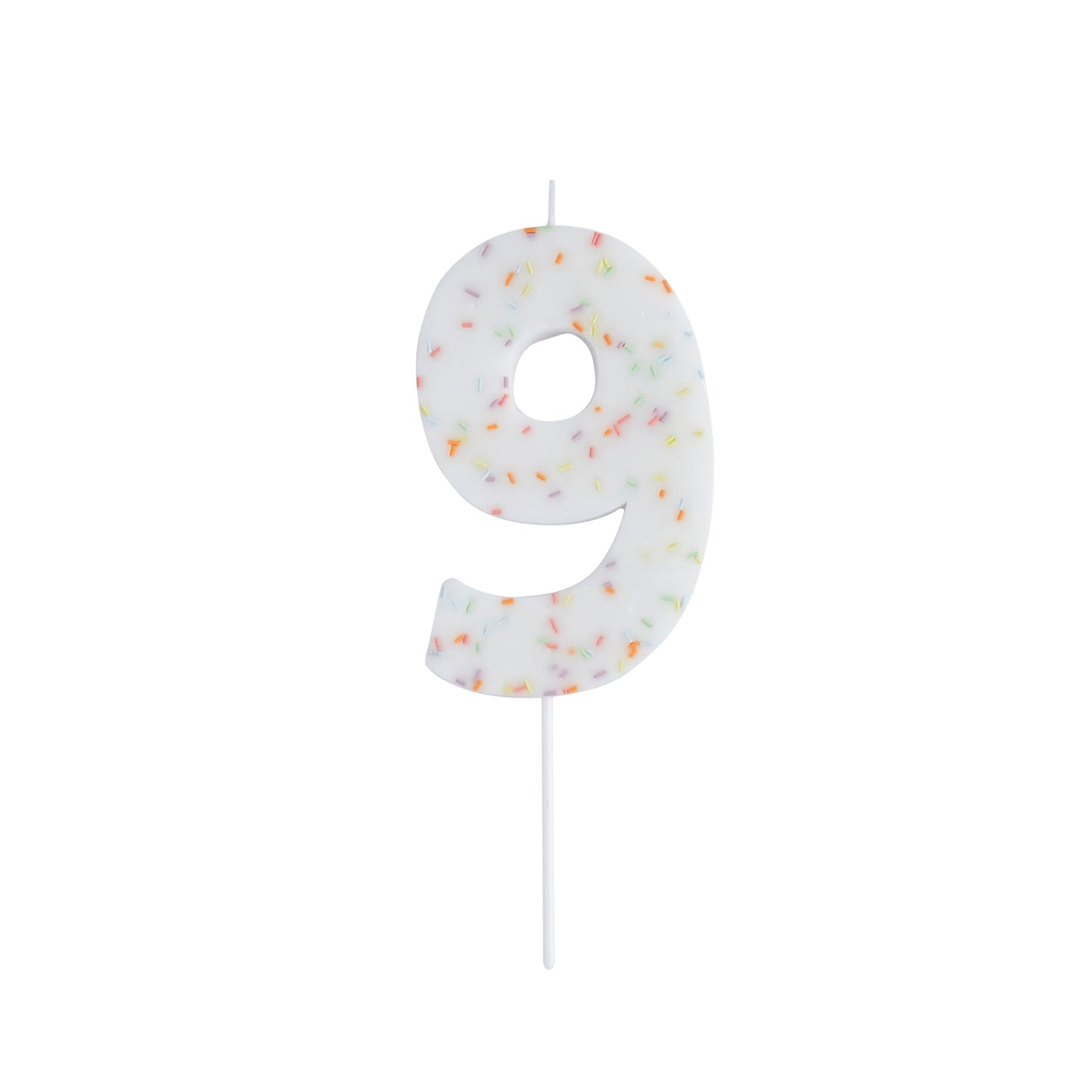 Giant Sprinkle Number '9' Candle