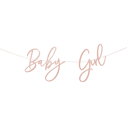 Pink 'Baby Girl' Card Banner 2m