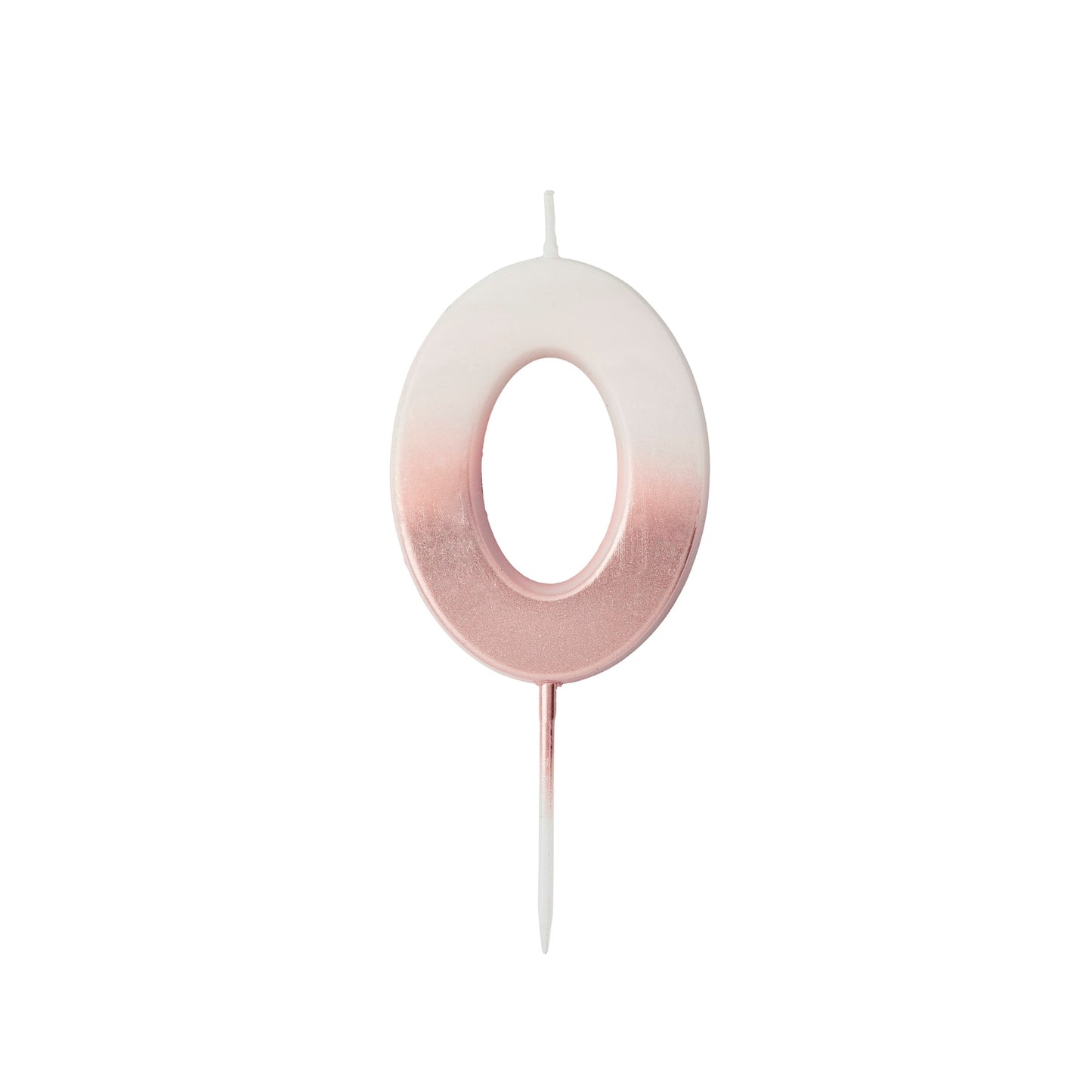 Rose Gold Ombre Number '0' Candle