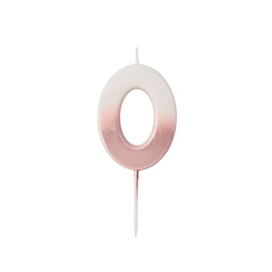 Rose Gold Ombre Number '0' Candle