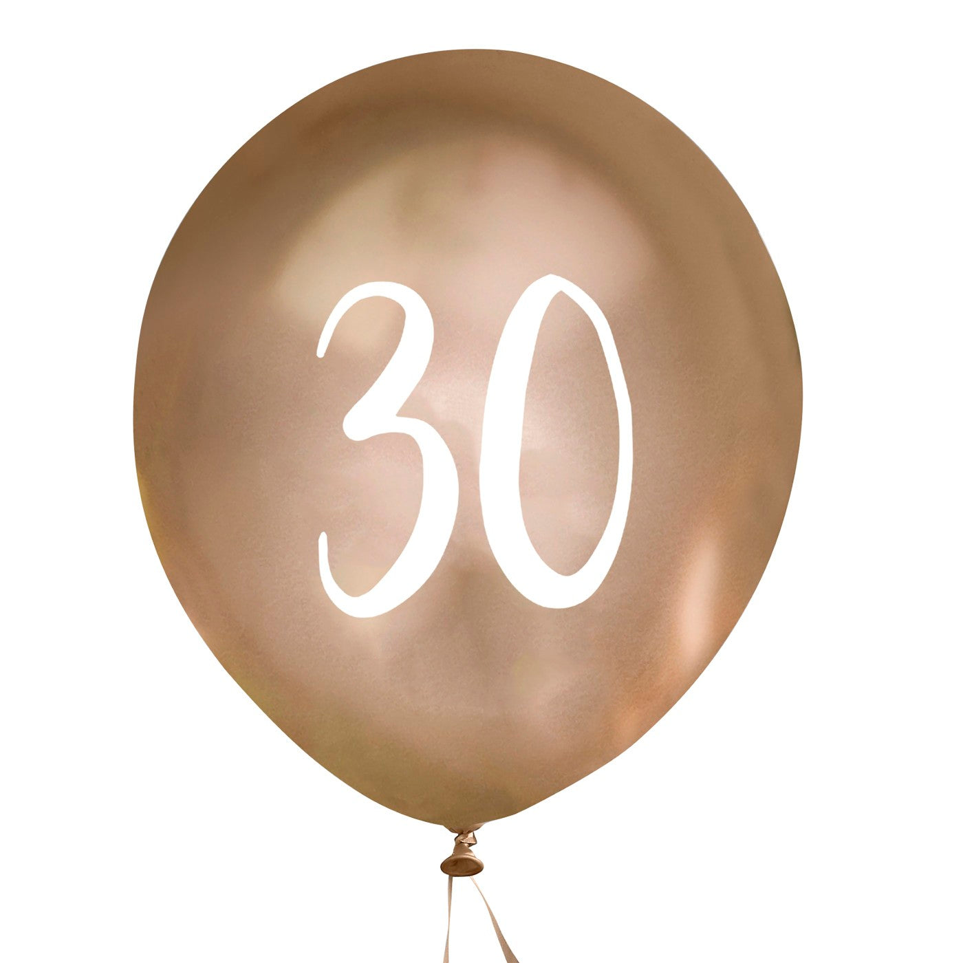 Gold Number '30' Latex 12" Balloons - Pack of 5