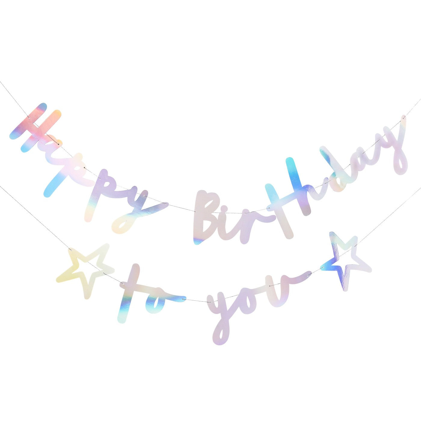 Iridescent 'Happy Birthday To You' Card Banner x2 2m