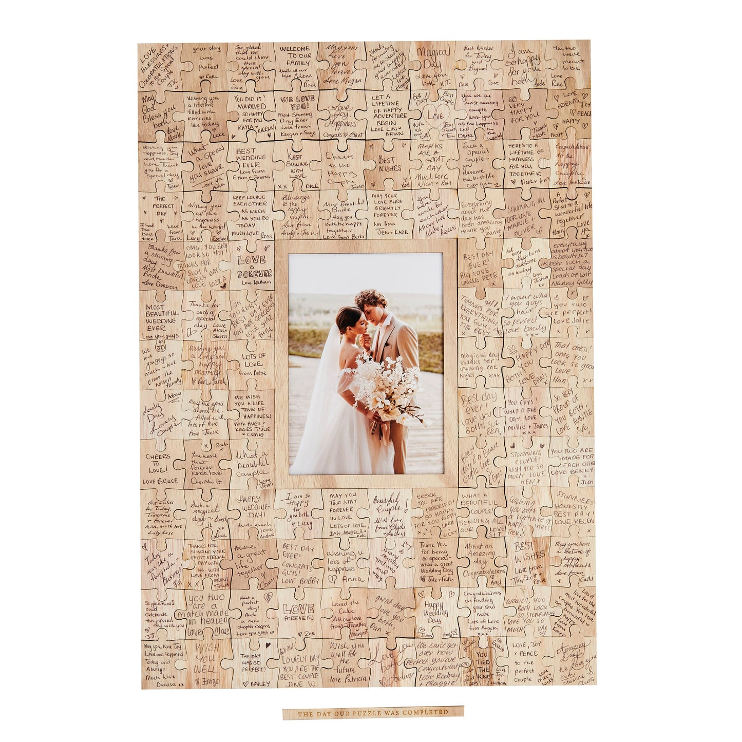 Jigsaw Wooden Guestbook With Display Box