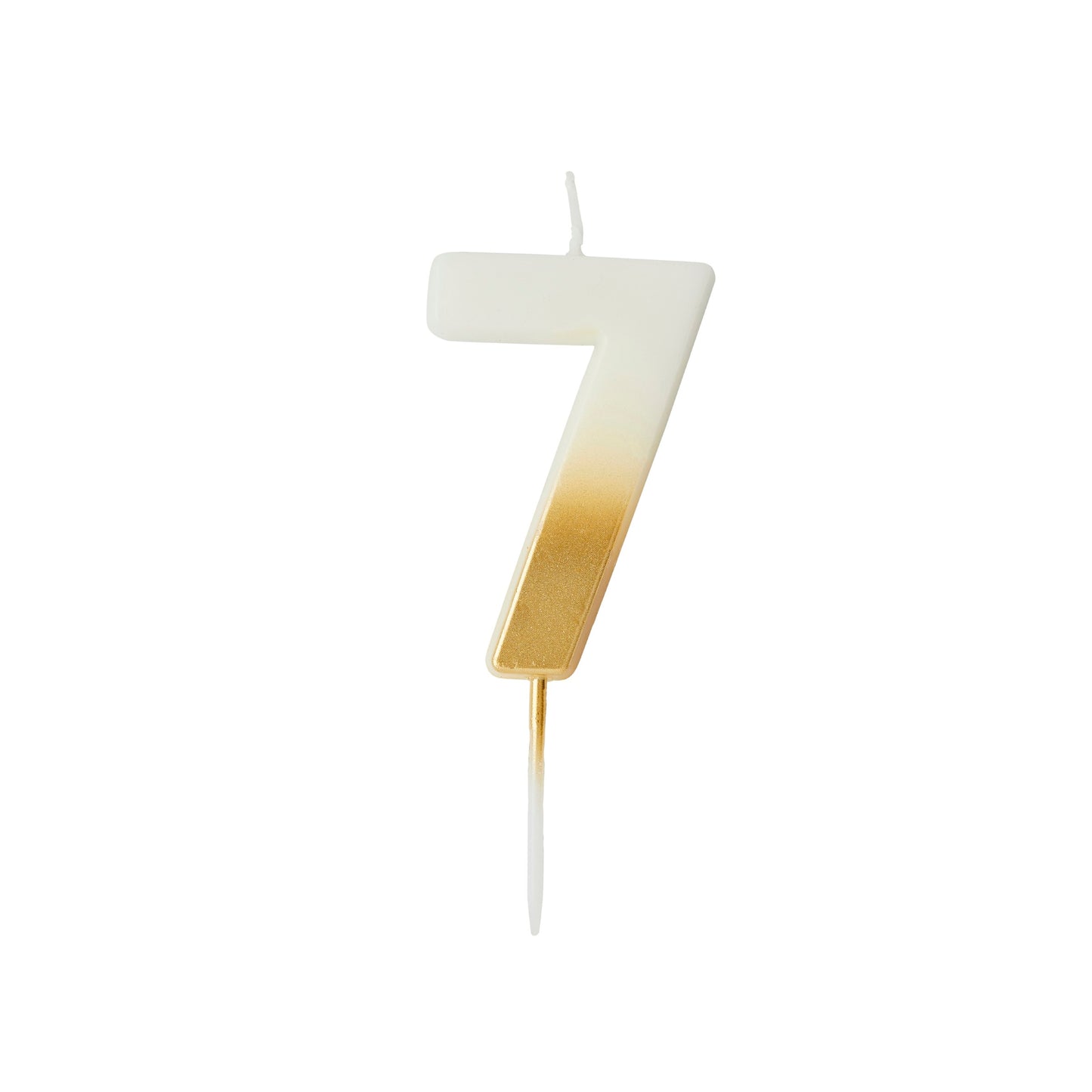 Gold Ombre Number '7' Candle