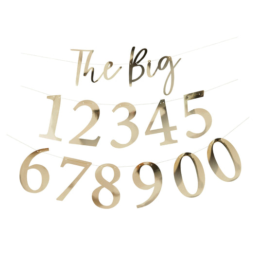 Gold 'The Big' Milestone Customisable Card Banner x2 2m