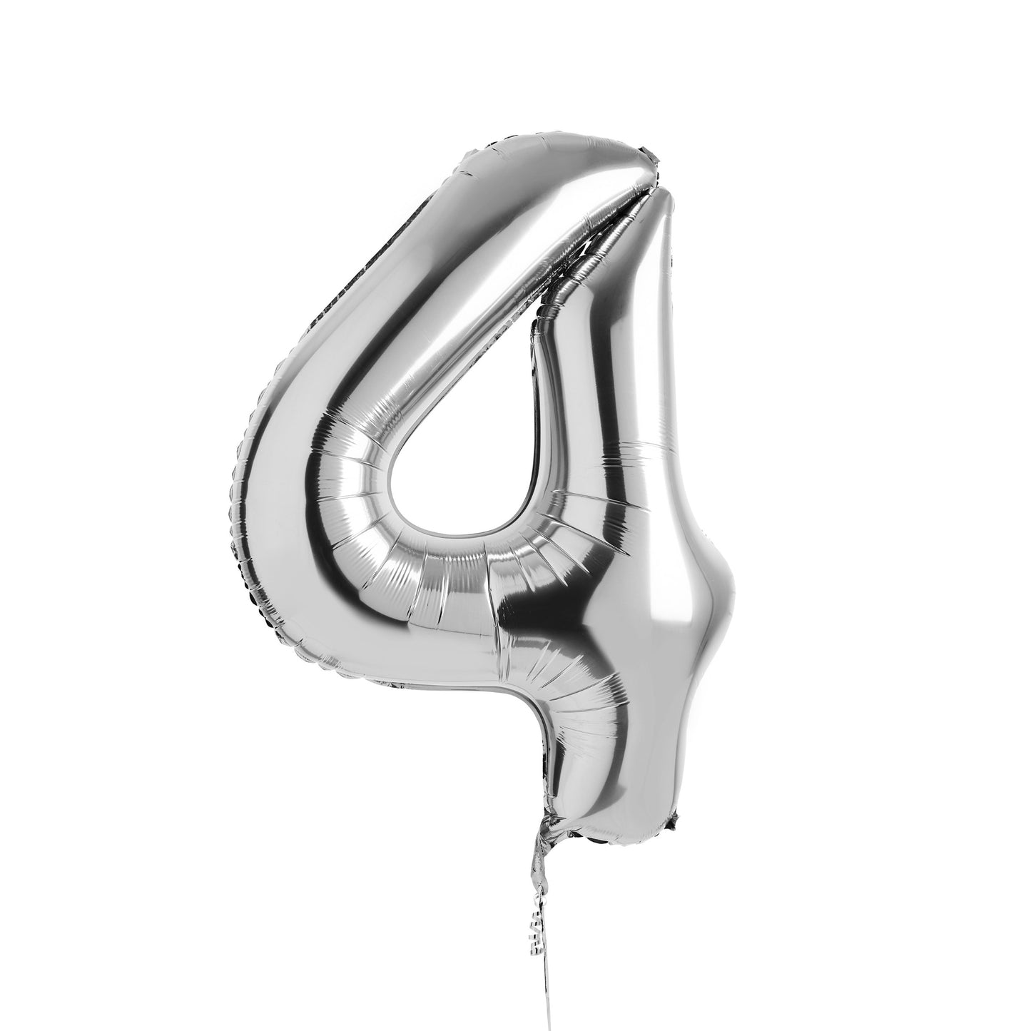 Silver Number '4' Foil 34" Balloon