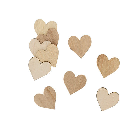 Wooden Hearts - Pack of 10