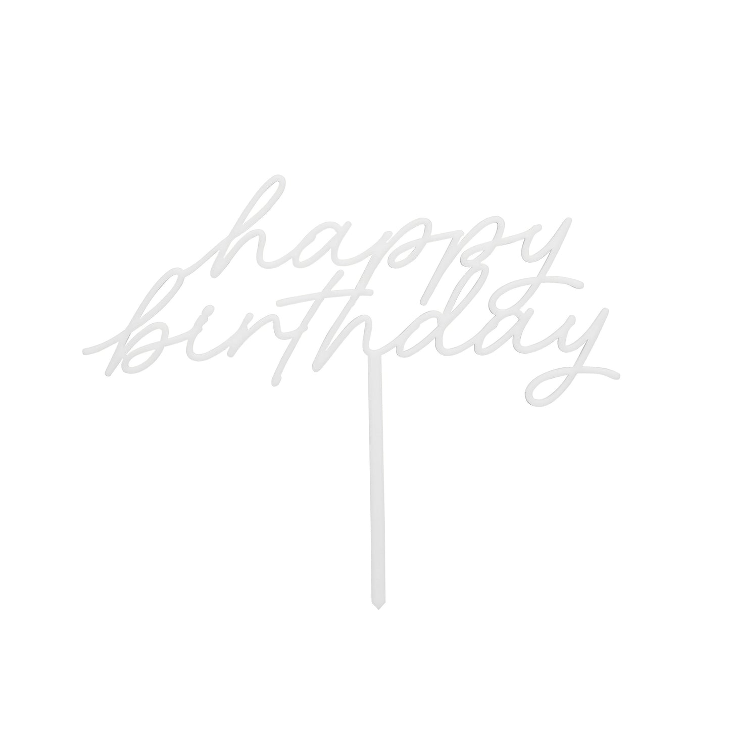 White 'Happy' Birthday' Acrylic Cake Topper