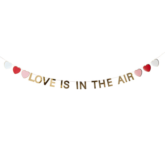 Gold 'Love Is In The Air' Card Banner 2m
