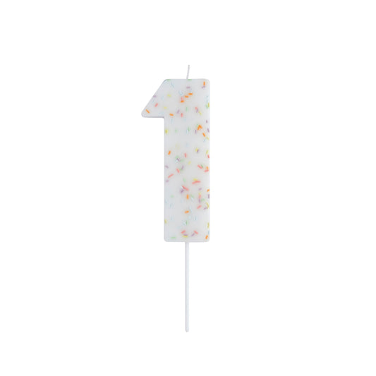 Giant Sprinkle Number '1' Candle