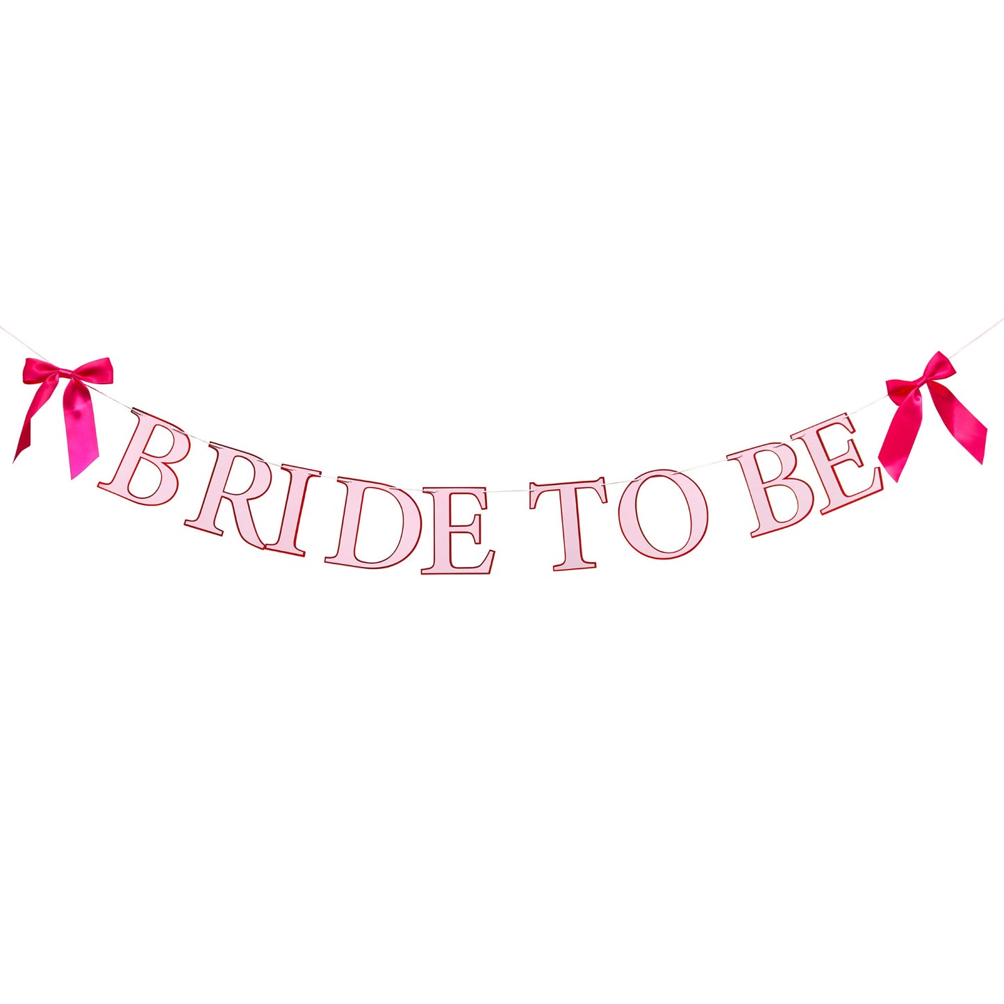 Bride to be Card Banner With Pink Satin Bows 2m
