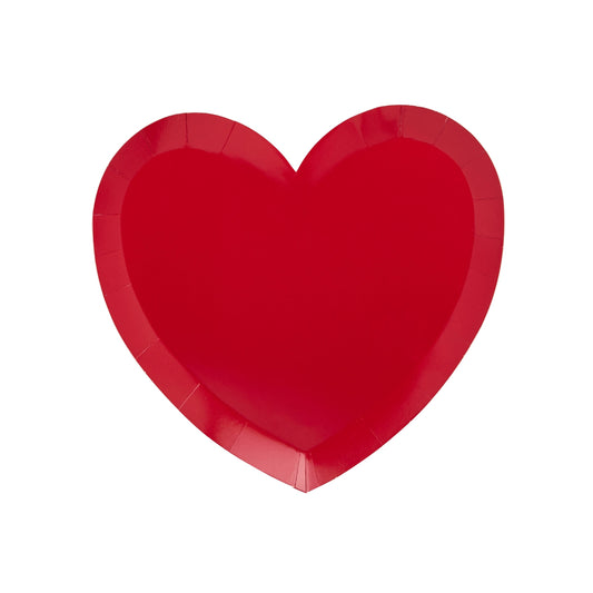 Red Heart Plates - Pack of 8