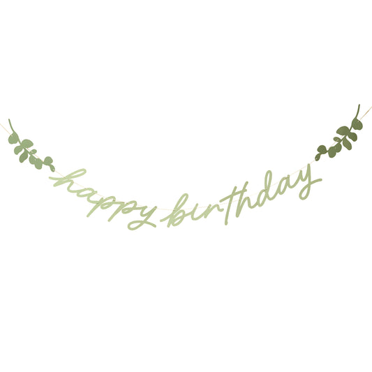 Botanical 'Happy Birthday' Card Banner 2m