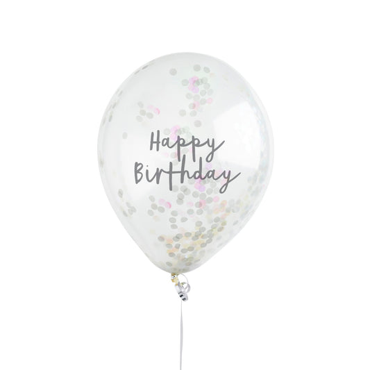 IRIDESCENT HAPPY BIRTHDAY CONFETTI BALLOONS  5'sX6