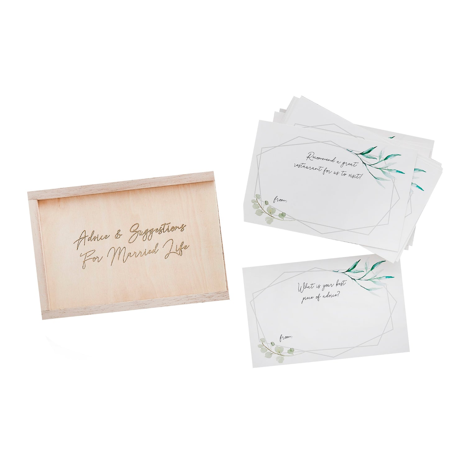 Wooden Advise Box With Cards - Pack of 50 Cards