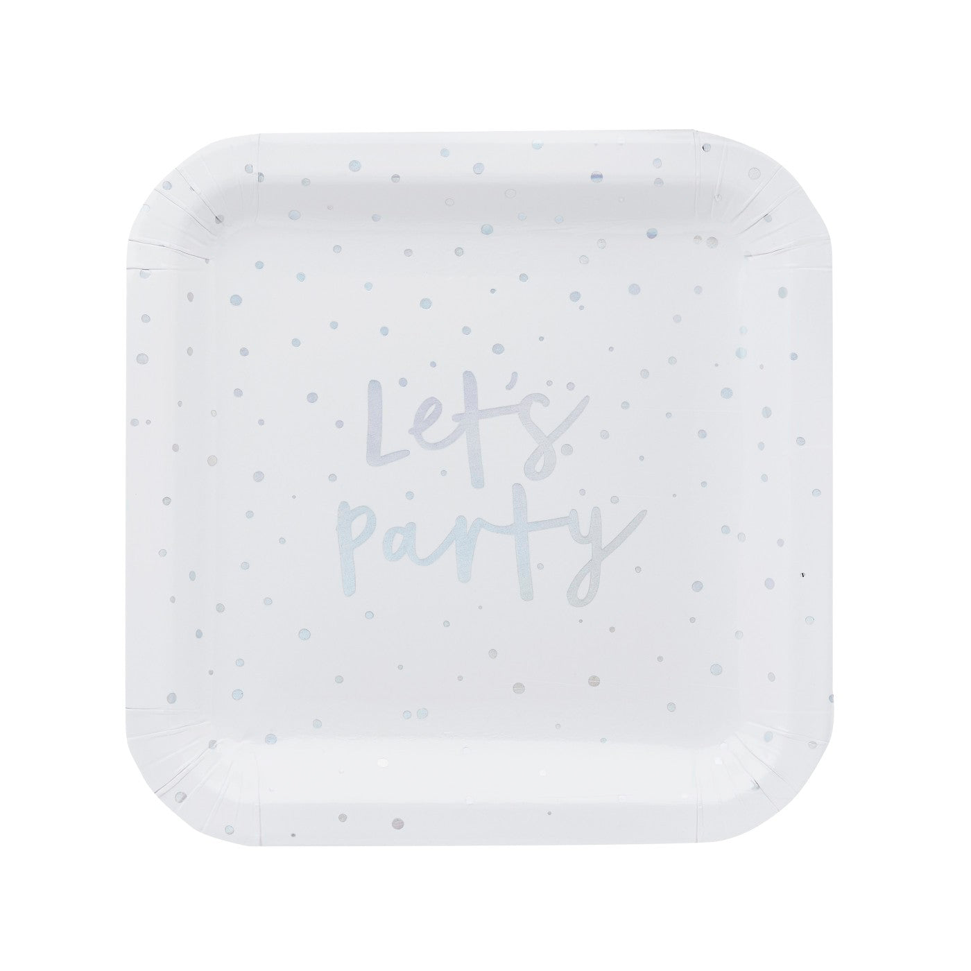 Iridescent 'Let's Party' Paper Plates - Pack of 8