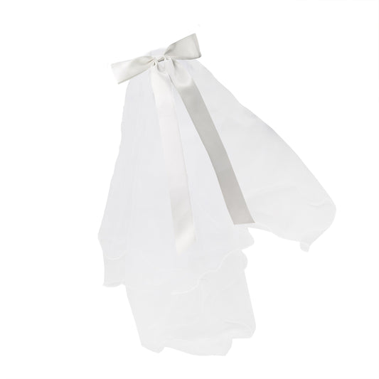 White Bow & Veil - Pack of 1
