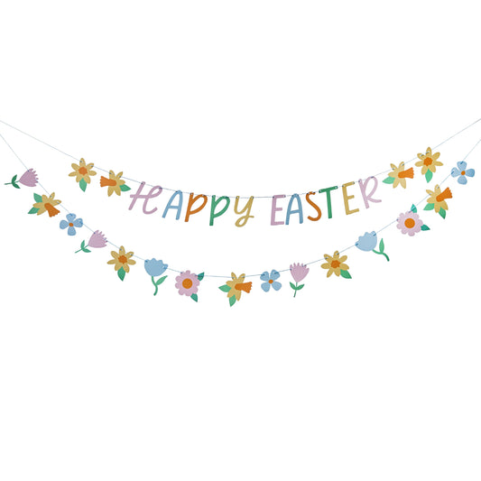 Floral 'Happy Easter' Card Banner x2 2m