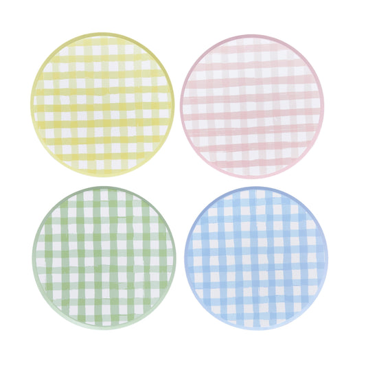 Gingham Paper Plates - Pack of 8