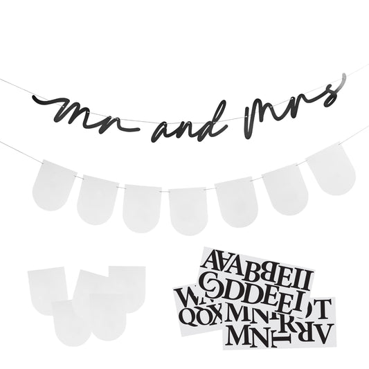 Monochrome ''Mr & Mrs' Customisable Card  Banner x2 2m