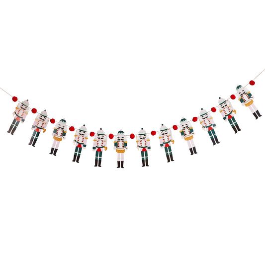 Nutcracker Pom Pom Card Garland 2m