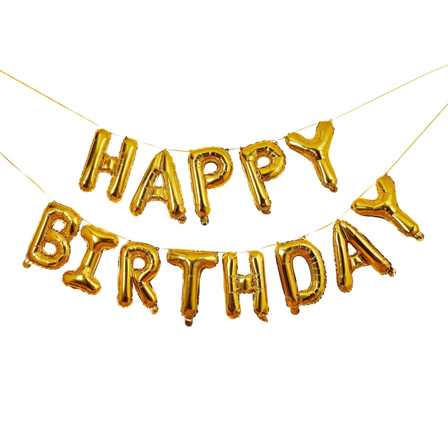 Gold 'Happy Birthday' 16'' Foil Balloon Garland