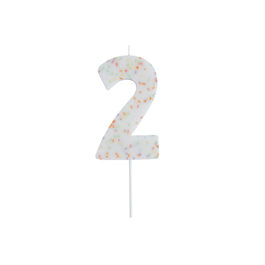 Giant Sprinkle Number '2' Candle